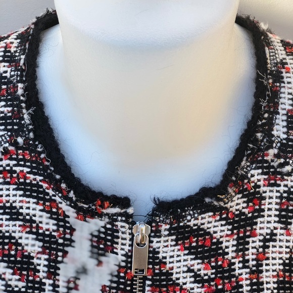 🔴❄️ZARA WOMAN BLACK TWEED JACKET NE SIZE XL/L🔴 - Picture 3 of 7